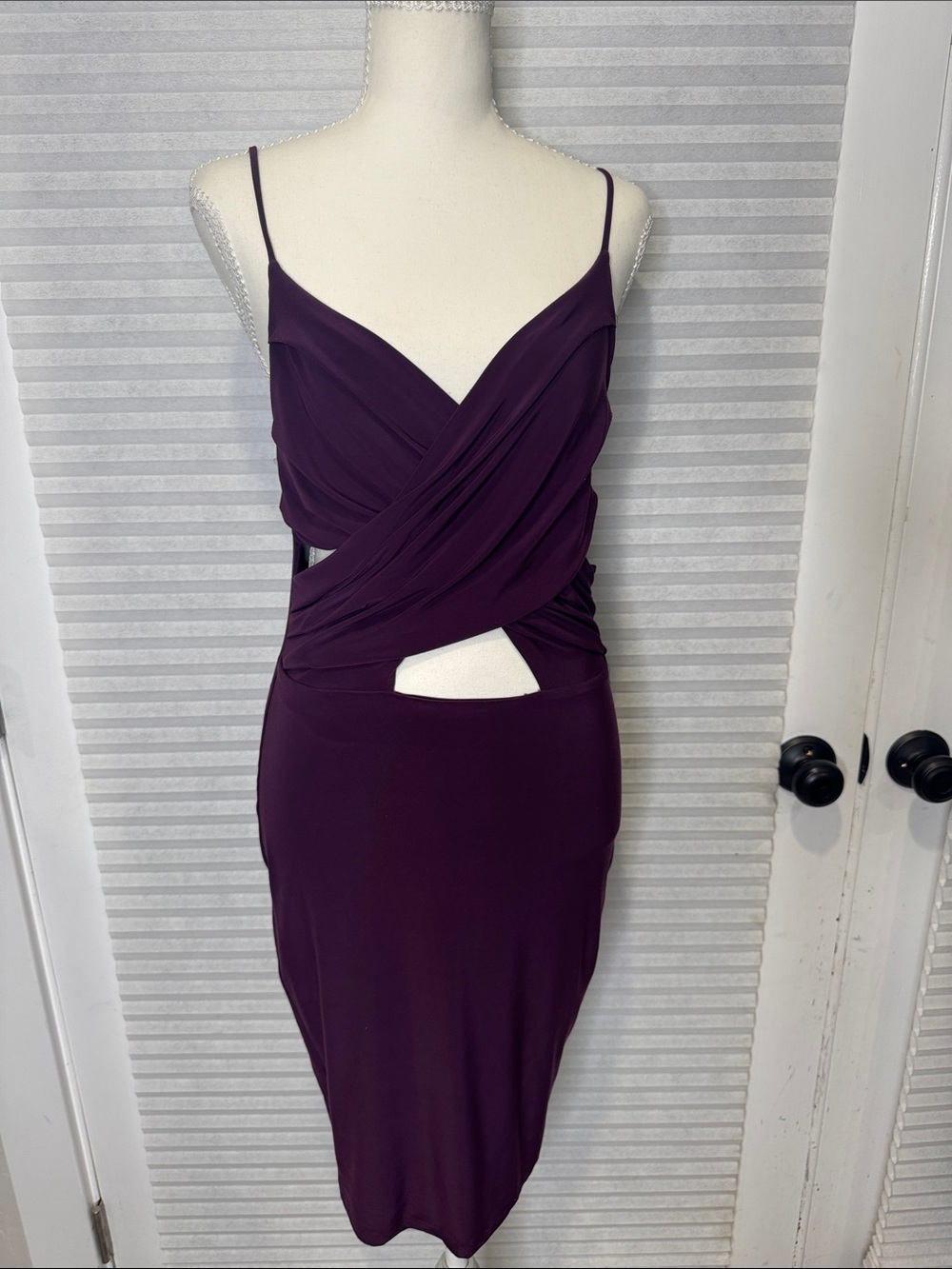 Windsor Deep Plum Cutout Midi Dress RG